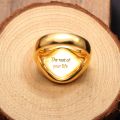 Knight Ring Men Trendy Personality 10K Gold Light Luxury Badge Little Finger Tail Ring Customization