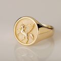 Poetry and Far Away Pegasus God of Hope Ring in 10K Gold Platinum Devise Light luxury