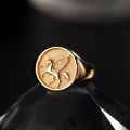 Poetry and Far Away Pegasus God of Hope Ring in 10K Gold Platinum Devise Light luxury