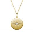 Polaris Love Direction Star Diamond Necklace 10K Yellow Gold White Rose Colored Real Diamond Female Pendant Small Badges