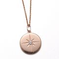 Polaris Love Direction Star Diamond Necklace 10K Yellow Gold White Rose Colored Real Diamond Female Pendant Small Badges