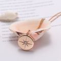 Polaris Love Direction Star Diamond Necklace 10K Yellow Gold White Rose Colored Real Diamond Female Pendant Small Badges