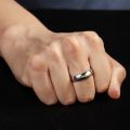 Ring for Men 10K Yellow Rose White Gold Personality Domineering Single Hipster Plain