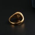 Tai Chi Eight Diagrams Ring 10K Gold Ancientry National Fashion Taiji-Bagua Jewelry Taoist Magic Instrument Pattern Originality