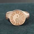 Tai Chi Eight Diagrams Ring 10K Gold Ancientry National Fashion Taiji-Bagua Jewelry Taoist Magic Instrument Pattern Originality