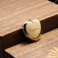 Can Hold Photo Heart Necklace Box Pendant 14K Gold Platinum Clamshell Lettering Retro Customize