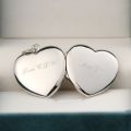 Can Hold Photo Heart Necklace Box Pendant 14K Gold Platinum Clamshell Lettering Retro Customize