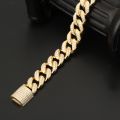 Cuban Link Chain Diamond 10K Yellow Gold Double Rows Full Dense Diamond Setting Fashion Thick Necklace Customized