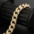 Cuban Link Chain Diamond 10K Yellow Gold Double Rows Full Dense Diamond Setting Fashion Thick Necklace Customized