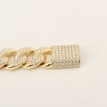 Cuban Link Chain Diamond 10K Yellow Gold Double Rows Full Dense Diamond Setting Fashion Thick Necklace Customized