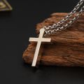 Cross Necklace Mens 14K Gold Platinum Rose Big Cross Pendant Retro Classic Simple