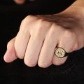 Knight Ring Men Trendy Personality 14K Gold Light Luxury Badge Little Finger Tail Ring Customization