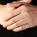 Knight Ring Men Trendy Personality 14K Gold Light Luxury Badge Little Finger Tail Ring Customization