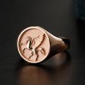 Poetry and Far Away Pegasus God of Hope Ring in 14K Gold Platinum Devise Light luxury
