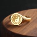 Originality Tai Chi Eight Diagrams Ring 14K Gold Ancientry National Fashion Taiji-Bagua Jewelry Taoist Magic Instrument