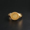 Originality Tai Chi Eight Diagrams Ring 14K Gold Ancientry National Fashion Taiji-Bagua Jewelry Taoist Magic Instrument