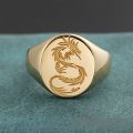 Chinese Dragon Ring 18k Gold Platinum Ancient Zodiac Dragon Men And Women Ring Light Luxury And Domineered Custom