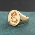 Chinese Dragon Ring 18k Gold Platinum Ancient Zodiac Dragon Men And Women Ring Light Luxury And Domineered Custom