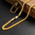 Chopin Chain 18K Yellow Gold Necklace Golden Universal Versatile Men and Women Classic Fashion AU750 Plain Gold Chain