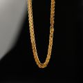 Chopin Chain 18K Yellow Gold Necklace Golden Universal Versatile Men and Women Classic Fashion AU750 Plain Gold Chain