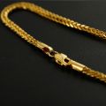 Chopin Chain 18K Yellow Gold Necklace Golden Universal Versatile Men and Women Classic Fashion AU750 Plain Gold Chain