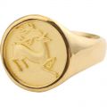 A Deer Has You Ancient Chinese Deer Seal Ring 14K Gold Rose Platinum Tail Ring For Men And Women