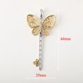 Butterfly Innocence Eternal Love Key Pendant 14K Gold 0.040ct + 0.050ct Original Custom