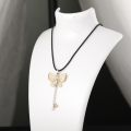 Butterfly Innocence Eternal Love Key Pendant 14K Gold 0.040ct + 0.050ct Original Custom