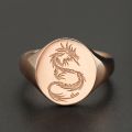Chinese Dragon Ring 14K Gold Platinum Ancient Zodiac Dragon Men And Women Ring Light Luxury And Domineered Custom