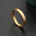 Ancient Handmade Hammer Gold Ring 10K 4MM Width Ancient Chinese Style Hammer Line Men Women Rings Light Luxury Delicate