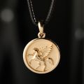 Poetry and Far Away Pegasus God of Hope Pendant in 10K Gold Platinum Devise Light luxury