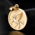 Poetry and Far Away Pegasus God of Hope Pendant in 10K Gold Platinum Devise Light luxury