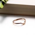 Crescent Moon Small Diamond Ring 10K Rose Yellow White Gold Diamonds Women Ring Girly Heart