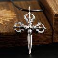 Cross Diamond Peg Puba Demon Subduing Pestle Pendant 10K Gold Platinum Creative Necklace