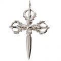 Cross Diamond Peg Puba Demon Subduing Pestle Pendant 10K Gold Platinum Creative Necklace