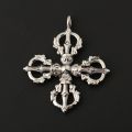 Cross Vajra Pestle Platinum Pendant 10k Yellow White Gold Magic Necklace Creative Personality