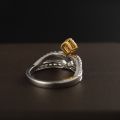 Crown Yellow Diamond Ring 10K Gold + 0.160ct/1 0.510ct/48 Elegant Mature Atmosphere Customized