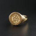 Dragon Phoenix Signet Ring Chinese Ancient Style 10K Gold White Rose Male And Female Couples Wedding Commemorative Ring