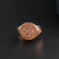 Dragon Phoenix Signet Ring Chinese Ancient Style 10K Gold White Rose Male And Female Couples Wedding Commemorative Ring