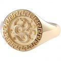 Dragon Phoenix Signet Ring Chinese Ancient Style 10K Gold White Rose Male And Female Couples Wedding Commemorative Ring