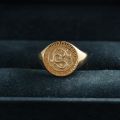 Dragon Phoenix Signet Ring Chinese Ancient Style 10K Gold White Rose Male And Female Couples Wedding Commemorative Ring