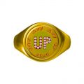 English Alphabet Diamond Ring 10K Gold Men And Women European American Personality Customization