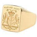 European Noble Family Tattoo Badge Double Lion Crown Antique Seal Ring 10K Gold Seal Men's Ring Custom