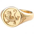 Four Great God Beast Ancient Style Ring 10K Gold Green Dragon White Tiger Zhuque Xuanwu Spirit Beast Personality Customization