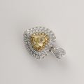 Heart Shaped Yellow Diamond Lover Gaze Pendant 10K Gold 0.620 ct + 0.410 ct Original Customized