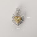 Heart Shaped Yellow Diamond Lover Gaze Pendant 10K Gold 0.620 ct + 0.410 ct Original Customized