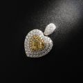 Heart Shaped Yellow Diamond Lover Gaze Pendant 10K Gold 0.620 ct + 0.410 ct Original Customized