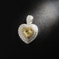 Heart Shaped Yellow Diamond Lover Gaze Pendant 10K Gold 0.620 ct + 0.410 ct Original Customized