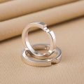 Inseparable Heart-shaped Ring Platinum Pt950 Love 10K White Gold Original Design Creative Couple Ring