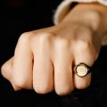 Killing Eve Little Pervert Same Ring 10K Gold Rose Retro English Alphabet Figure Seal For Men And Women